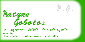 matyas gobolos business card